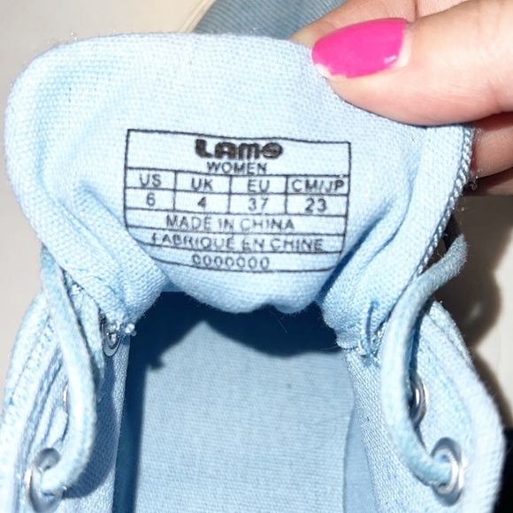 Lamo Vita Sky Blue And White Casual Tie Sneakers - Picture 9 of 10